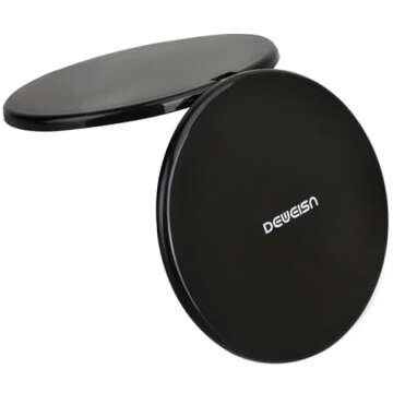 deweisn Magnifying Compact Cosmetic Mirror Elegant Pocket Handheld Makeup Mirror with Powerful 10x Magnification and 1x True View Mirror for Travel or Your Purse