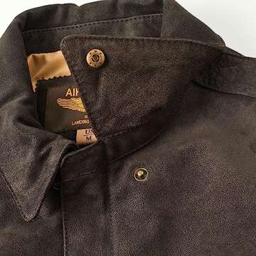 Landing Leathers Men's Air Force A-2 Leather Flight Bomber Jacket Distressed Brown Small