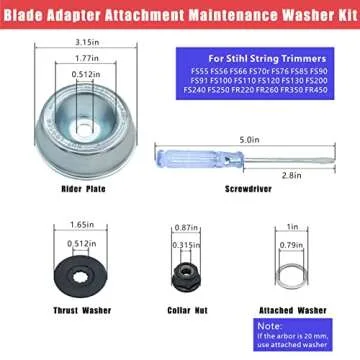 NeJesZoe Gardening Machine Lawnmower Blade Adapter Attachment and Blade Trimmer Head Adapter Kits Re...