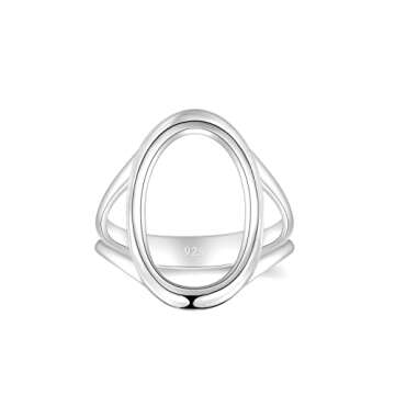 MINDDHA Sterling Silver Circle Ring - Handmade Infinity Band from Israel - Dainty Karma Ring for Wom...