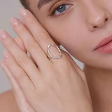 MINDDHA Sterling Silver Circle Ring - Handmade Infinity Band from Israel - Dainty Karma Ring for Women - Ideal Gifts for Anniversary, Birthday, Special Occasions - Stylish Ring, 3.8mm Width, Size 6