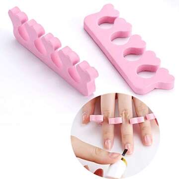 20pcs Soft Foam Sponge Toe Separators Finger Dividers Soft Sponge Finger Divider Spacer Nail Art Manicure Pedicure Tools