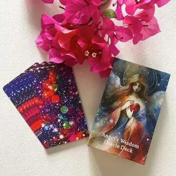 Qcsdckot Angel's Wisdom Oracle Cards Deck, Oracle Cards for Beginners, Angel Number Affirmation Cards, Oracle Deck Used for Your Path to Divine Guidance