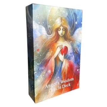 Qcsdckot Angel's Wisdom Oracle Cards Deck, Oracle Cards for Beginners, Angel Number Affirmation Cards, Oracle Deck Used for Your Path to Divine Guidance
