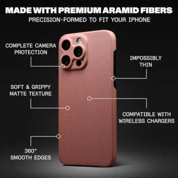 Latercase | iPhone 15 Pro Max Case | Coffee | Durable Thin Phone Case | 0.6mm Aramid Fiber, Precision Laser-Cut, Full Camera Protection, Non-Slip Matte Finish | Compatible with iPhone 15 Pro Max