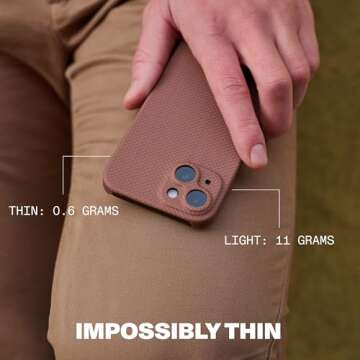 Latercase | iPhone 15 Pro Max Case | Coffee | Durable Thin Phone Case | 0.6mm Aramid Fiber, Precision Laser-Cut, Full Camera Protection, Non-Slip Matte Finish | Compatible with iPhone 15 Pro Max