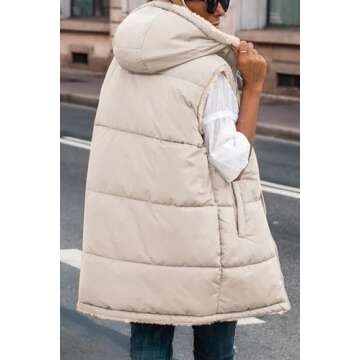 PRETTYGARDEN Womens 2024 Fall Reversible Vests Sleeveless Fleece Jacket Zip Up Hoodie Pockets Long W...