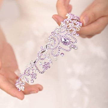 Elegant JWICOS Light Purple Crystal Tiara for Women