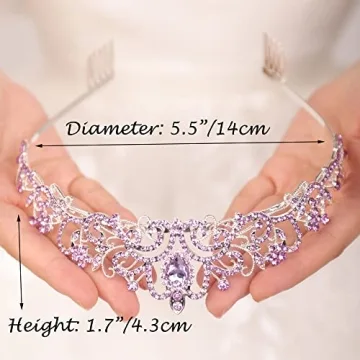 Elegant JWICOS Light Purple Crystal Tiara for Women