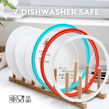 Newkiton Silicone Sealing Ring, 3Pack,Sky Blue & Cherry Red & Transparent White, Fit for Instant Pot 8 Quart Models, Duo 8QT,Lux 8QT,Duo Plus 8QT,Ultra 8QT, Viva 8QT, Dishwasher Safe.