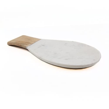 Thirstystone White Marble and Acacia Wood Large Spoon Rest 10.75" x 5.75"