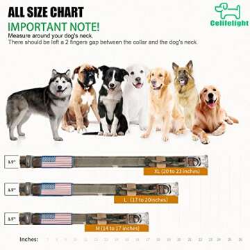 Tactical Dog Collar Military Dog Collar Adjustable Nylon Dog Collar Heavy Duty Metal Buckle with Handle for Dog Training,with Patches (Camo, XL)
