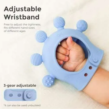 Momcozy Baby Teether Toys | Baby Teething Toys | Baby Teething Relief | Food Grade Silicone Teether Baby Toys | Baby Teether 0-6 Months | Teething Toy 6-12 Months | Baby Essential | Blue