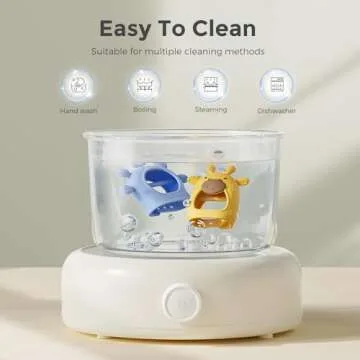 Momcozy Baby Teether Toys | Baby Teething Toys | Baby Teething Relief | Food Grade Silicone Teether Baby Toys | Baby Teether 0-6 Months | Teething Toy 6-12 Months | Baby Essential | Blue