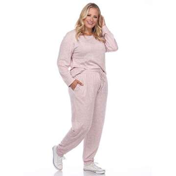 White Mark Plus Size Lounge Set - Soft and Stylish