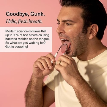 Boka Tongue Scraper for Adults & Kids with Case - Stainless Steel Tongue Cleaner w/Linen Travel Pouch - Stocking stuffers, Scrubber to Remove Tongue Buildup and Freshen Breath (Pack of 1)