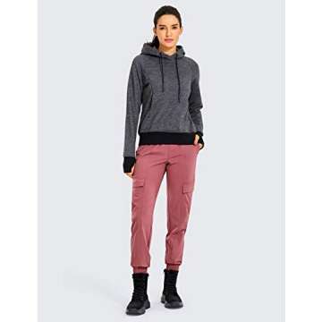 CRZ YOGA Women's Lightweight Scrub Cargo Pants Quick Dry Drawstring Travel Workout Running Hiking Joggers with 4 Pockets