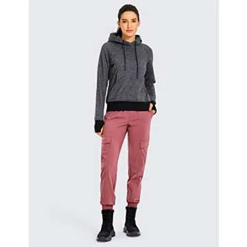 CRZ YOGA Women's Lightweight Scrub Cargo Pants Quick Dry Drawstring Travel Workout Running Hiking Joggers with 4 Pockets