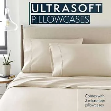 HC Collection King Pillow Cases Set of 2- Microfiber, Extra Soft Pillowcases - Easy Care & Machine W...