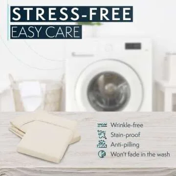 HC Collection King Pillow Cases Set of 2- Microfiber, Extra Soft Pillowcases - Easy Care & Machine Washable - Cream