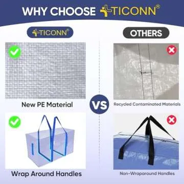 Extra Large TICONN Moving Bags - Durable Storage Solution