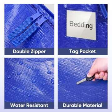 Extra Large TICONN Moving Bags - Durable Storage Solution