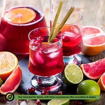 Reusable Bamboo Drinking Straws by Primal Ethic – Plastic Straw Alternative – Organic, Biodegradable – With 2 Cleaning Brushes & Storage Bag – 8 or 9.5 Inch - Variable Quantities