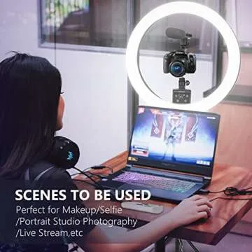 Neewer Advanced 16-inch LED Ring Light Support Manual Touch Control with LCD Screen, Remote and Multiple Lights Control, 3200-5600K, Stand Included for Makeup YouTube Video Blogger Salon (Black)