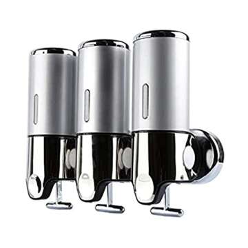 Shower Dispenser - 3 Chamber Bathroom Shower Dispensers Wall Mounted - Shampoo Soap Shower Gel Condi...