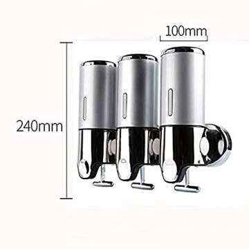 Shower Dispenser - 3 Chamber Bathroom Shower Dispensers Wall Mounted - Shampoo Soap Shower Gel Conditioner Dispenser for Bathroom Kitchen Hotel, 3 X 500ml (1500ml )