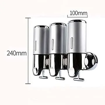 Shower Dispenser - 3 Chamber Bathroom Shower Dispensers Wall Mounted - Shampoo Soap Shower Gel Conditioner Dispenser for Bathroom Kitchen Hotel, 3 X 500ml (1500ml )