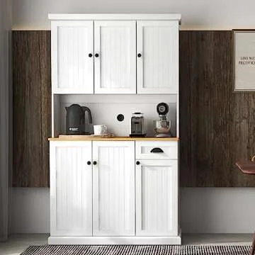 Stylish RASOO 71" Pantry Cabinet for Kitchen Storage