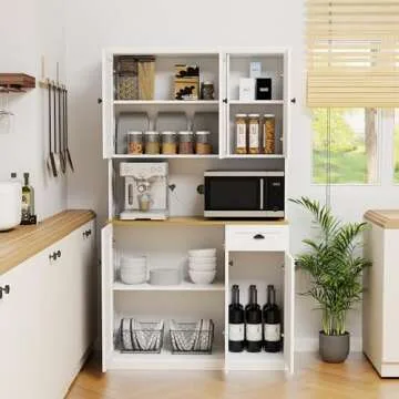 Stylish RASOO 71" Pantry Cabinet for Kitchen Storage