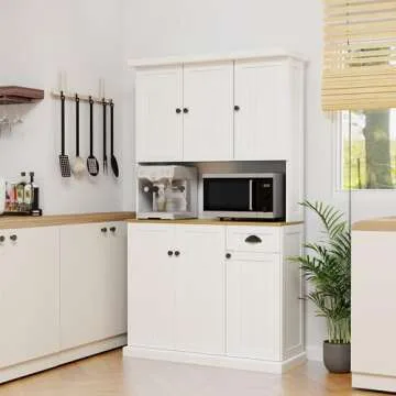 Stylish RASOO 71" Pantry Cabinet for Kitchen Storage