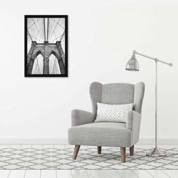 Americanflat 20x30 Poster Frame with Polished Plexiglass - Black Picture Frame - Wide Photo Frames Made of Engineered Wood for Vertical or Horizontal Wall Display - Epic Collection - Black