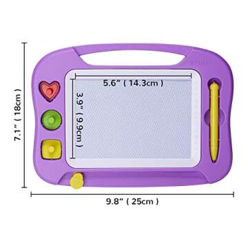 SGILE Magnetic Drawing Board for Kids, Colorful Erasable Doodle Board with Magnet Pen, Painting Sket...