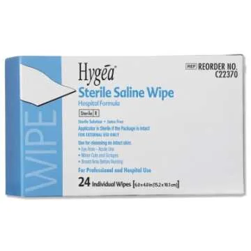 Hygea Sterile Saline Wipes - Gentle Skin Cleansing Solution