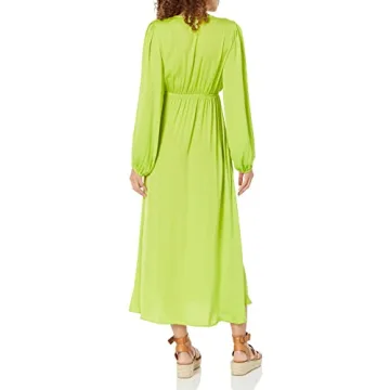 Stylish Women's Shelly Deep V-Neck Maxi Dress in Lime