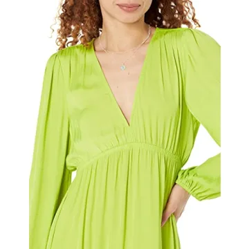 Stylish Women's Shelly Deep V-Neck Maxi Dress in Lime