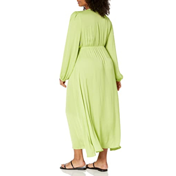 Stylish Women's Shelly Deep V-Neck Maxi Dress in Lime