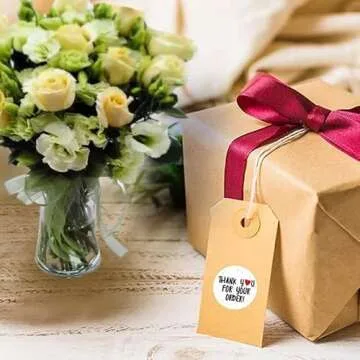 Thank You Stickers Small Business - 5 Rolls 2500 Pieces Thank You Stickers Labels for Envelopes, Bubble Mailers and Gift Bags Packaging, 1 Inch，500 Pieces Each Roll