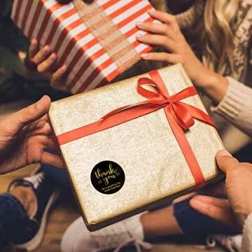 Thank You Stickers Small Business - 5 Rolls 2500 Pieces Thank You Stickers Labels for Envelopes, Bubble Mailers and Gift Bags Packaging, 1 Inch，500 Pieces Each Roll