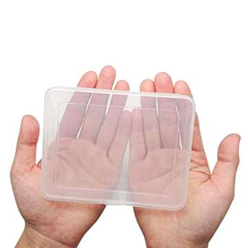 Goiio 12 Pcs Mini Plastic Storage Containers Box with Lid, 5x4x1.3 Inches Clear Rectangle Box for Co...