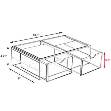 Sorbus Stackable Acrylic Drawers for Makeup Organization