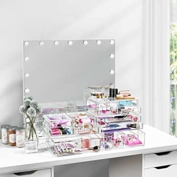 Sorbus Stackable Acrylic Drawers for Makeup Organization