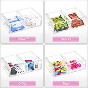 Sorbus Stackable Acrylic Drawers for Makeup Organization