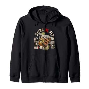 Always Dying Skull Whiskey Glass Zip Hoodie