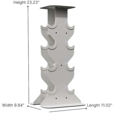 WeGym SafeGrip Dumbbells (10+12+15+20LB, Pair, Sandstone) with White Dumbbell Rack, for Secure Workouts at Home or Gym, for Yoga, Pilate and Strength Training