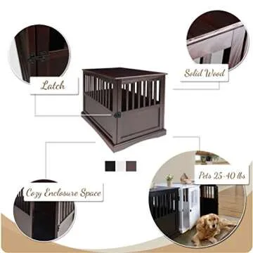 Stylish Casual Home Wooden Large Pet Crate & End Table