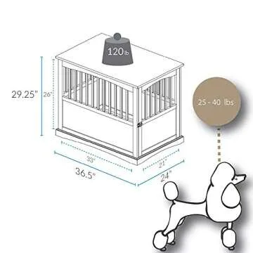 Stylish Casual Home Wooden Large Pet Crate & End Table